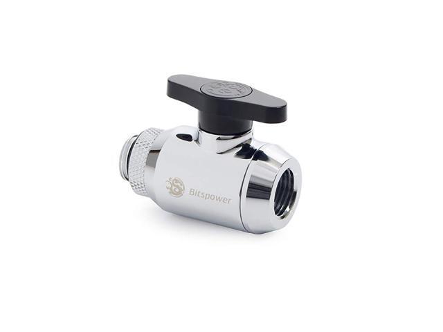 Bitspower Silver Mini Valve Rotary G1/4'& Inner G14'With Black Handle