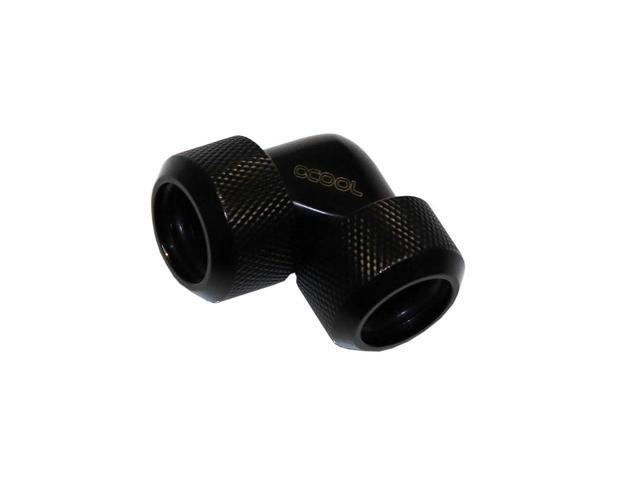 alphacool 17446 eiszapfen 16mm hardtube compression fitting 90 l-connector for plexi- brass tubes (rigid or hard tubes) - knurled - deep black...