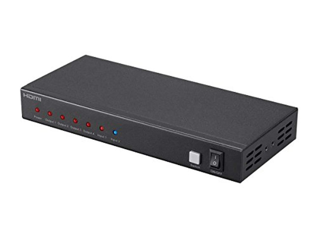 Monoprice Blackbird 4K 2x4 HDMI Splitter And Switch - Black 4k @ 30Hz Dolby TrueHD Support And Built in Automatically Adjusting Amplifier