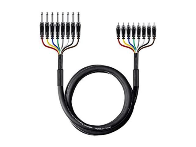 Monoprice 8-Channel 1/4 Inch TS Male to RCA Male Snake 26AWG Cable C/d - 6 Meter (20 Feet) With 8 Balanced Mono / Unbalanced Stereo Lines