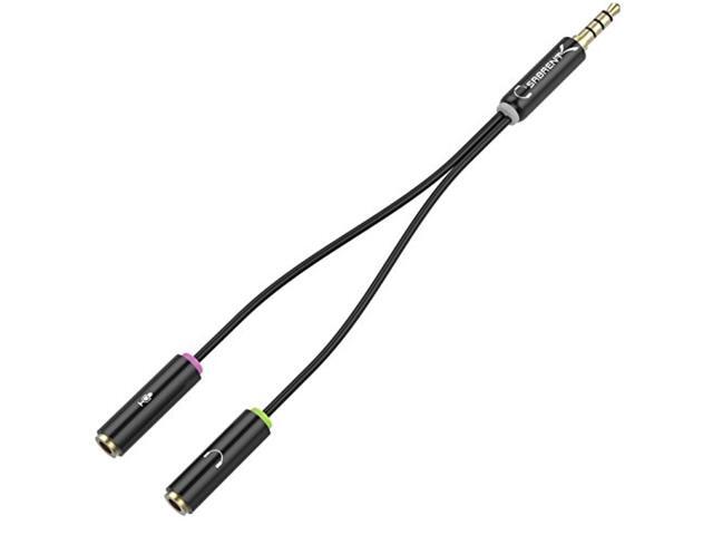 Sabrent 3.5mm Headset Splitter Adapter Cable for headsets with Separate Headphone/Microphone Plugs (CB-AUHM)