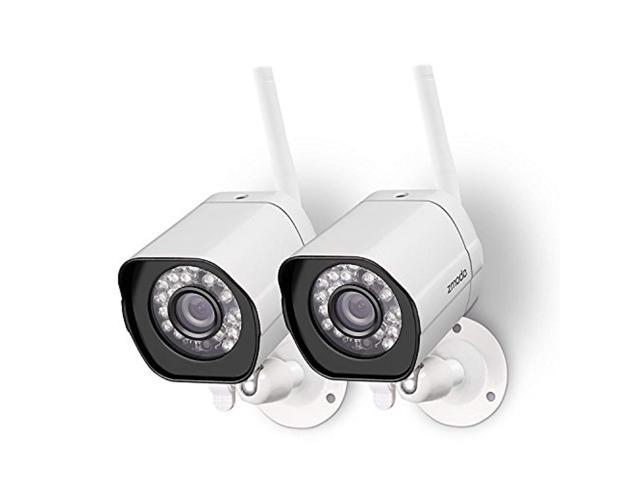 zmodo wireless security camera system (2 pack) smart hd outdoor wifi ip cameras with night vision - works with alexa