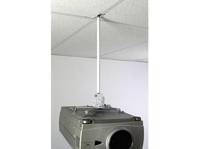 alzo suspended drop ceiling video projector mount with scissor clamp for t-bar attachment