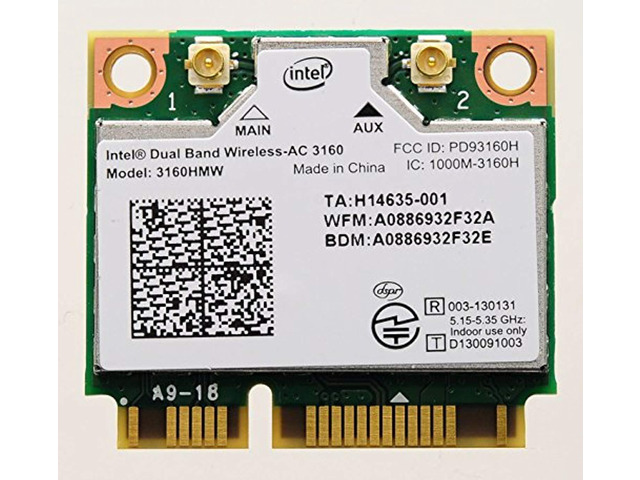 bplus: intel 3160hmw, mpcie dual band wireless-ac 3160 802.11ac, dual band, 1x1 (433mbps), wi-fi + bluetooth 4.0 - bplus tech