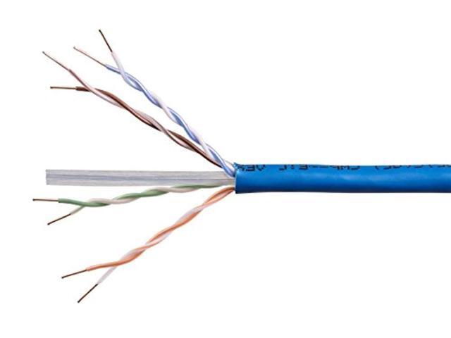 Monoprice Cat6A Ethernet Bulk Cable - 1000 feet - Blue Solid, 550Mhz, UTP, CMP, Plenum, Pure Bare Copper Wire, 10G, 23AWG - Entegrade Series