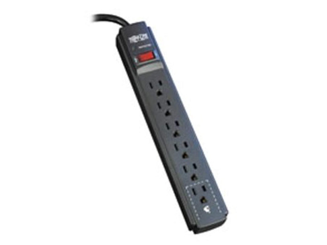 tripp-lite tlp606b protect it 6-outlet surge protector, 6' cord, 790 joules, diagnostic led, black housing