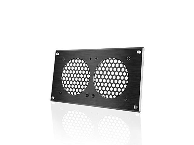 ac infinity ventilation grille 5, for pc computer av electronic cabinets, also includes hardware to mount two 80mm fans