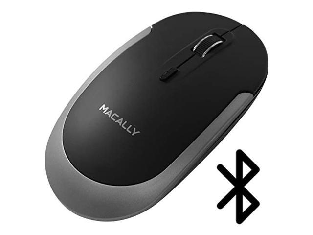 macally silent wireless bluetooth mouse for apple mac or windows pc laptop/desktop computer slim & compact mice design with o