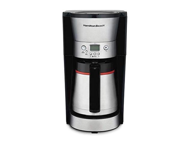 hamilton beach thermal 10-cup coffee maker, programmable, cone filter, flexible brewing, stainless steel (46899a),