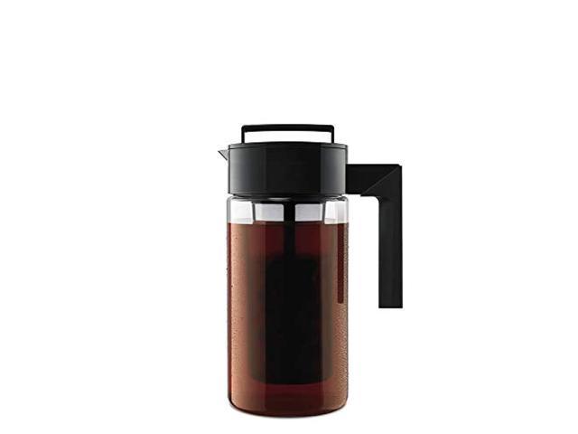 takeya 10310 patented deluxe cold brew iced coffee maker with airtight lid & silicone handle, 1 quart, black - made in usa bpa-