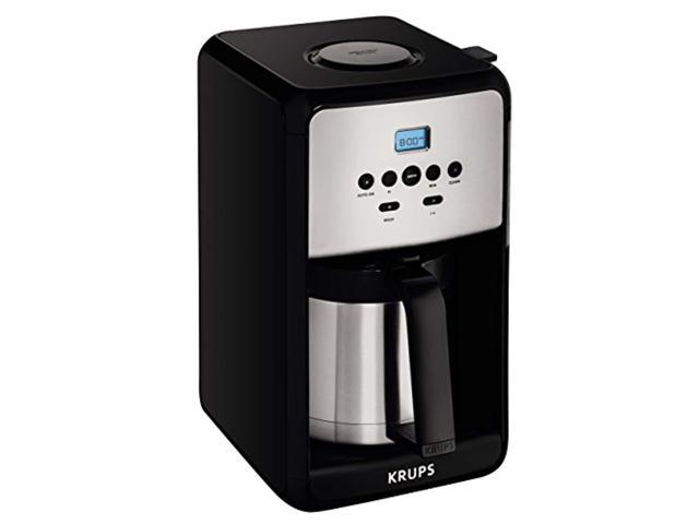 krups et351 coffee maker, coffee programmable maker, thermal carafe, 12 cup, black
