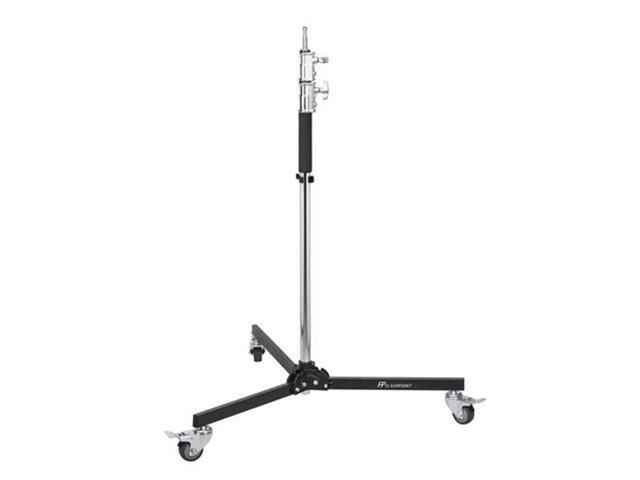 flashpoint folding wheeled base stand (black/chrome-plated, 9')