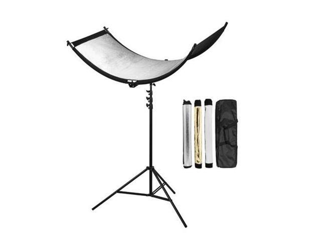 glow arclight curved reflector kit with 7.2' pro air-cushioned heavy-duty light stand