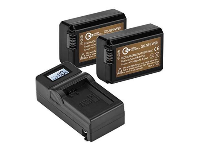 green extreme np-fw50 2 pack battery and compact smart charger kit for sony dsc-rx10 iv, dsc-rx10 iii, dsc-rx10 ii, dsc-rx10, a