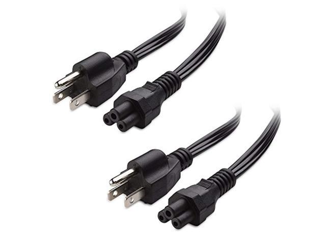 cable matters 2-pack 16 awg heavy-duty 3 slot power cord (micky mouse power cord) in 6 feet (nema 5 - 15p to iec c5)