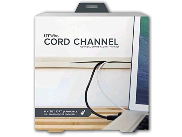ut wire utw-cc1001-wh 10-feet cord channel raceway, paintable white