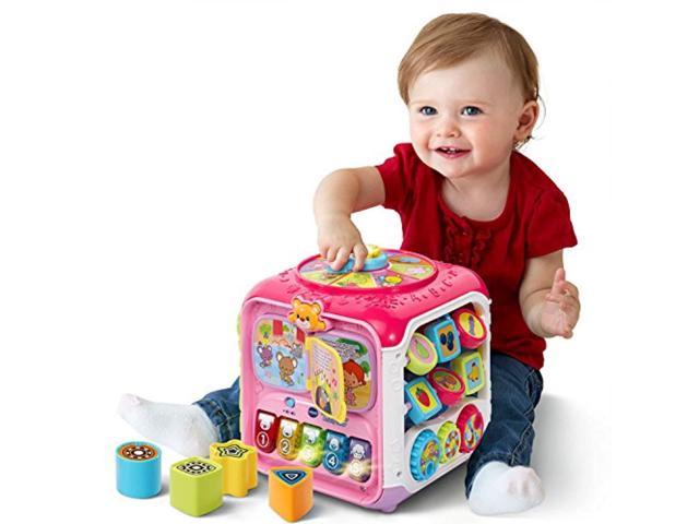 vtech sort and discovery activity cube (frustration free packaging), pink