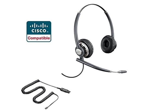 cisco compatible plantronics encorepro 720 hw720 noise canceling direct connect voip headset bundle cisco 69xx, 78xx, 79xx, 89x