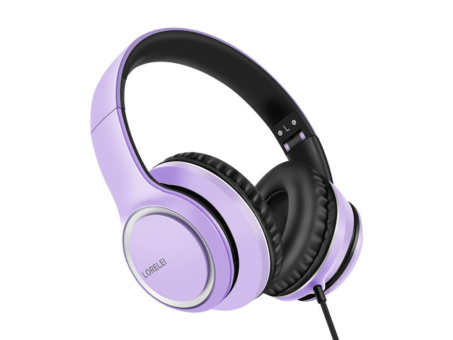 X8 Over-Ear Wired Headphones with Microphone with 1.45m-Tangle-Free Nylon Line & 3.5mm Plug,Lightweight Foldable & Portable Headphones for...