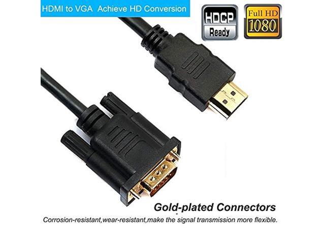 Built-in Chip Support HD 1080p HDMI Male to VGA Male D-SUB 15 Pin M/M Adapter Converter Cable Convert Signal from HDMI Laptop,PC,TV Box to VGA...