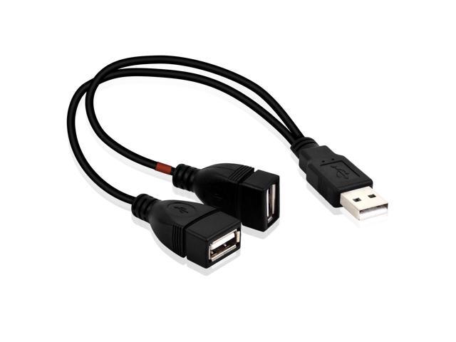 USB 2.0 A Male to 2 Dual USB Female Jack Y Splitter Hub Power Cord Extension Adapter Cable