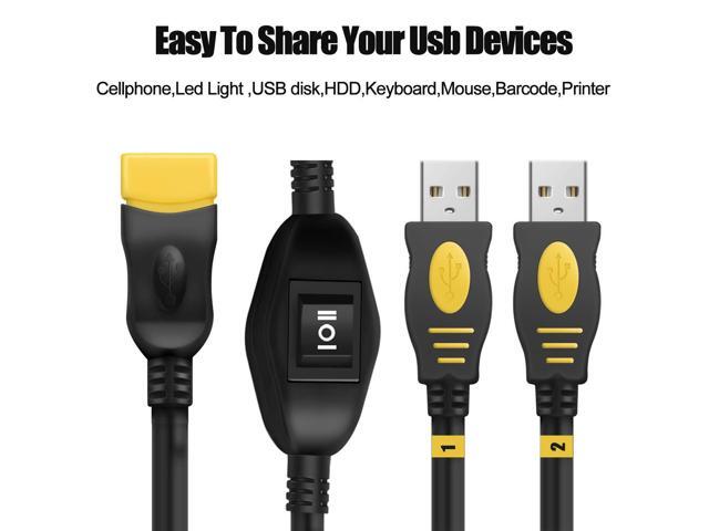 USB Splitters-USB 2.0 1 Female to 2 Male Y Splitter 2 Port Hub Adapter Cable