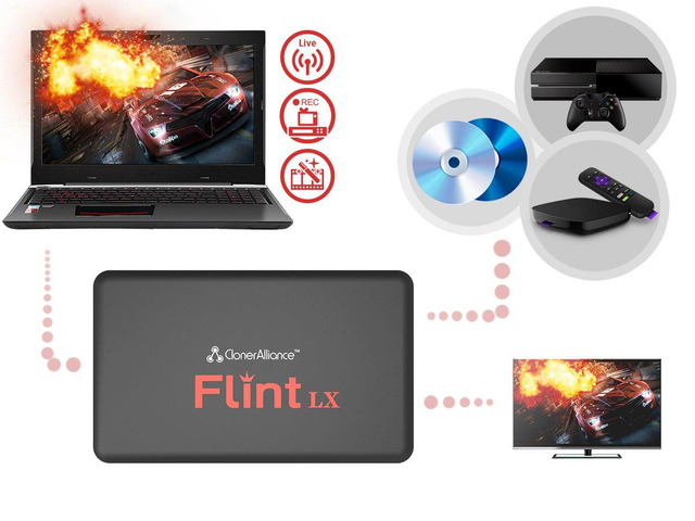 ClonerAlliance Flint LX, 1080p 60fps USB 3.0 HDMI Video Capture Device with HDMI Out Port. Record Any HDMI Video and Game. Ultra Low Latency....