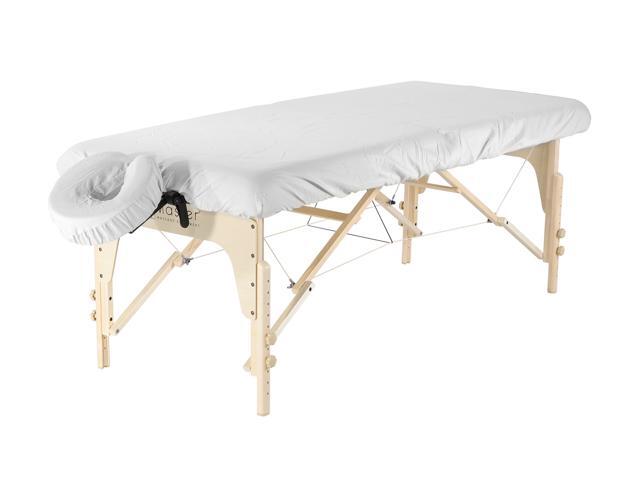 Master Massage Dignity & Luxury Microfiber Table Cover Set 2 Piece Set White - Machine Washable