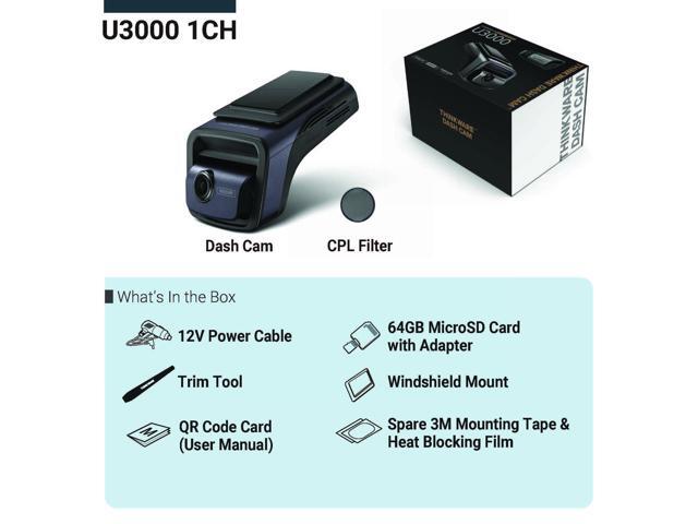 THINKWARE - U3000 4K UHD 1CH Front Dash Cam with Built-in GPS, Wi-Fi and Radar - Black - image 3
