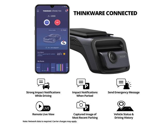 THINKWARE - U3000 4K UHD 1CH Front Dash Cam with Built-in GPS, Wi-Fi and Radar - Black - image 7
