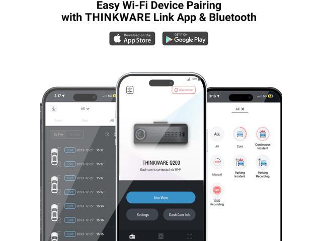 THINKWARE - Q200 2K Front & 1080p Rear Dash Cam with GPS and Wi-Fi - Dark Blue - image 4
