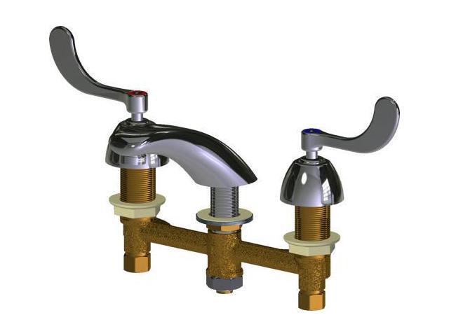 CHICAGO FAUCET 404-V317E66ABCP Manual Low Arc Bathroom Faucet, 8' Mount,