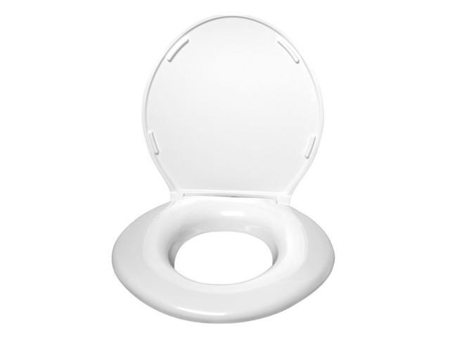 BIG JOHN 1W Toilet Seat With Cover, ABS, Elongated or Round, White