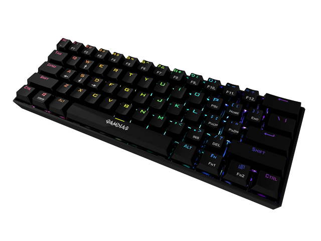 GAMDIAS 60% Mechanical Keyboard (Black) RED switches, USB type-C cable.