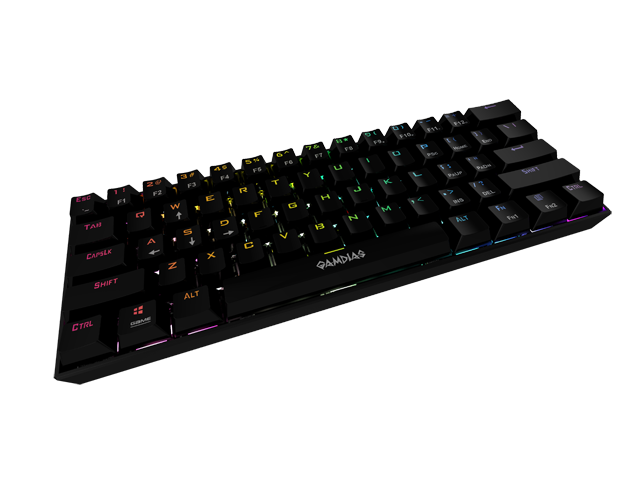 GAMDIAS 60% Mechanical Keyboard (Black) RED switches, USB type-C cable.