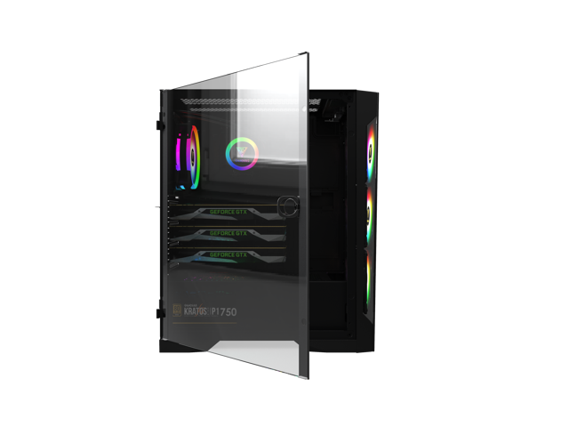 Gamdias TALOS E2 Elite, Tempered glass 3x 120mm ARGB fans 5v 3pin sync