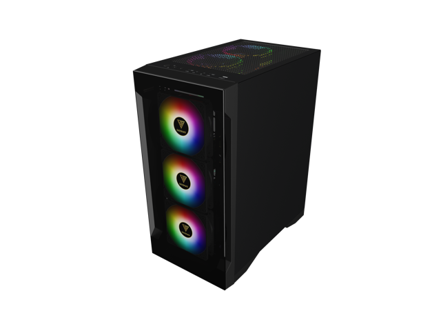 Gamdias TALOS E2 Elite, Tempered glass 3x 120mm ARGB fans 5v 3pin sync