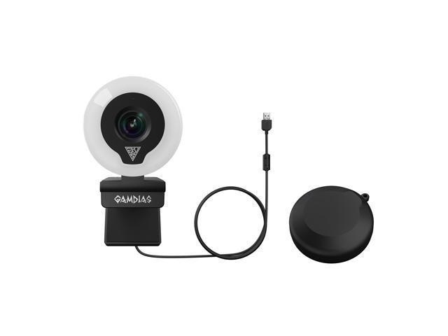 Gamdias IRIS M1, Streaming Webcam, Ring Light 1080P HD 60fps, Built-in Microphone, USB Cam.