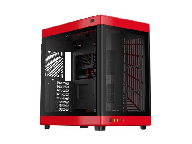 Gamdias NESO P1 Red with Black interior, ATX Dual Chamber, Panoramic Tempered Glass, Trapezoid Shaped