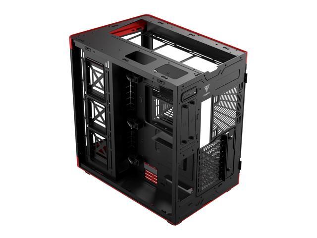 Gamdias NESO P1 Red with Black interior, ATX Dual Chamber, Panoramic Tempered Glass, Trapezoid Shaped