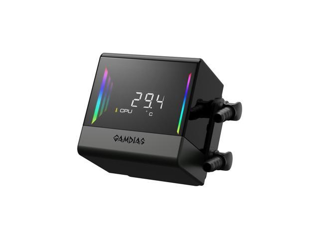 GAMDIAS CHIONE E4-420 cpu liquid cooler 420mm, w/ CPU temp display, Intel/AMD