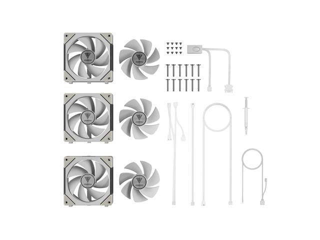 Gamdias AEOLUS P2 120mm WHITE cableless connection push/pull Fan blades infinity ARGB LED Daisy Chain 3x120mm PWM power, for PC Case