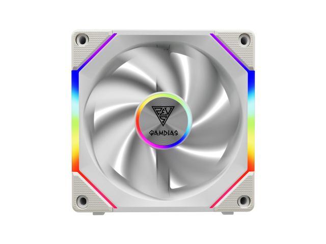 Gamdias AEOLUS P2 120mm WHITE cableless connection push/pull Fan blades infinity ARGB LED Daisy Chain 3x120mm PWM power, for PC Case