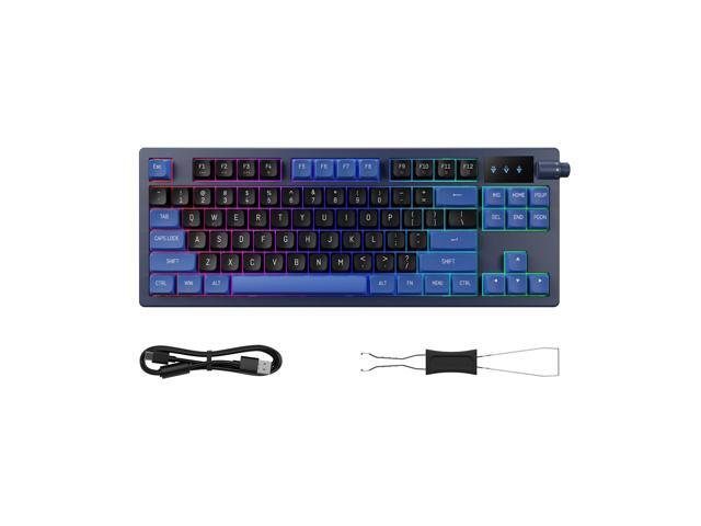 GAMDIAS - HERMES E7 TKL Wired Mechanical Red Switch Gaming Keyboard - Black and Blue - image 7