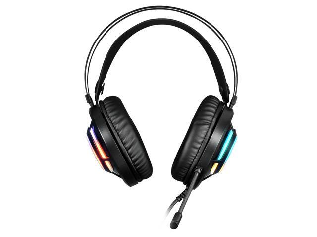 Gamdias HEBE M3 headset, inline volume and mic control, 50mm Speakers, RGB lighting effects, Omnidirectional Microphone, weight 0.68 lbs, USB cable...