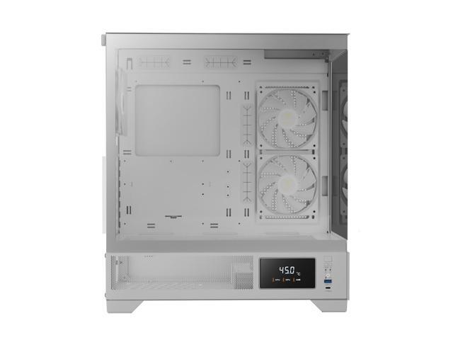 Gamdias ATLAS M1 White CPU/GPU Temperature Display, ATX Tempered Glass PC Case, Built-in 3X 120mm ARGB PWM Fans, fits: GPU 410mm, and 360mm...