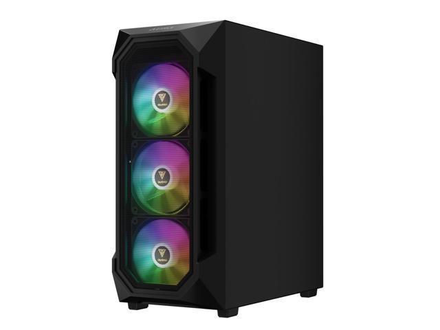 Gamdias AURA GC1 ELITE ATX Mid-Tower PC Case, Airflow Mesh Front, 4 ARGB Fans, Tempered Glass, GPU 340mm / 360mm AIO