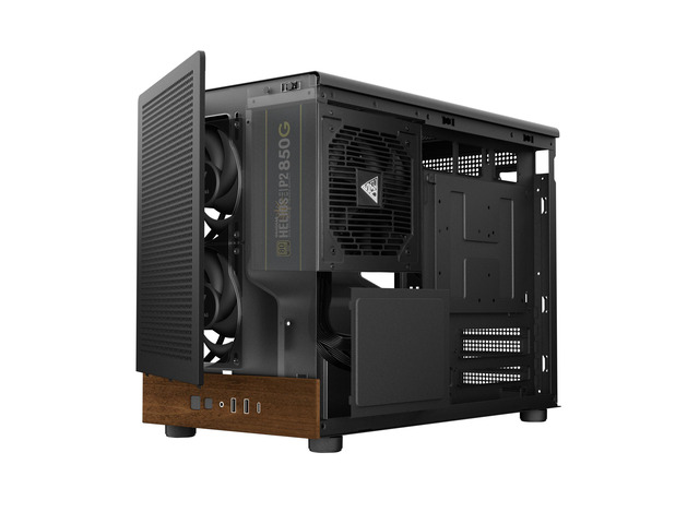 Gamdias ATHENA M4M WOOD, with ATX 3.1 850W 80+ GOLD PSU 5yr warranty, mini ITX, mATX, micro mesh small form factor PC case, 3 PWM fans (Airflow up...