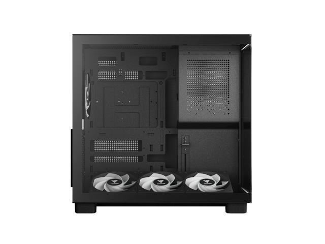 Gamdias ATLAS M4 pc case ATX 4x120mm PWM ARGB fans, Adjustable Angle Fan Mount, Chimney Airflow, Anti-Sag GPU Bracket, Front-Mounted PSU Design