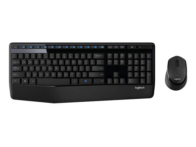 Logitech MK345 Wireless Combo Full-Sized Keyboard with Palm Rest and Comfortable Right-Handed Mouse, 2.4 GHz Wireless USB Receiver, Compatible with.